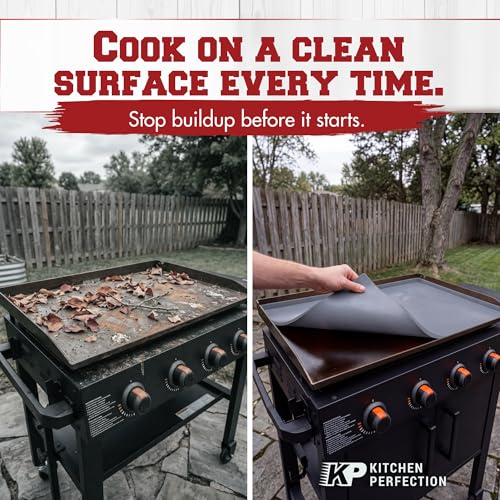 Kitchen perfection 17" Premium Silicone Griddle Cover Mat for Blackstone Griddle 17 Inch - Hermetic Protection from Rust & Debris All Year, Fits All Blackstone 17 Inch Models - Food Grade Silicone - color: Gray 17 inch