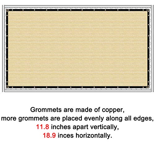 Sunnyglade 4 feet x 50 feet Privacy Screen Fence Heavy Duty Fencing Mesh Shade Net Cover for Wall Garden Yard Backyard (Sand, 4 ft X 50 ft) - color: Sand, size: 4 Ft X 50 Ft