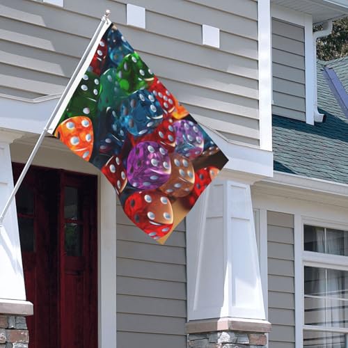 Games Dice Set Flag 4 X 6 Ft Double Sided Vertical Garden Flag Seasonal Holiday Banner With Brass Grommets Photo Backdrop Yard Flag For Outdoor Indoor Home Decor