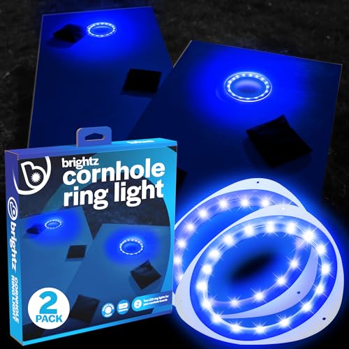 Brightz LED Cornhole Board Ring Lights, 2-Pack - 48-Hour Battery Life - Illuminate Your Game with Dazzling Glows and Ultimate Style for Non-Stop Evening Fun and Excitement (Includes Hole Lights Only) - color: Blue