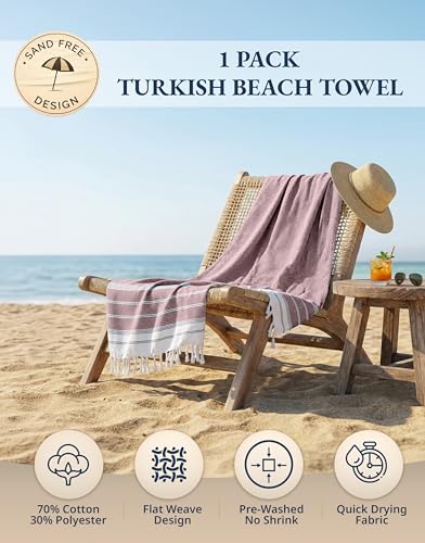 LANE LINEN Large Pool Towels, XL Beach Towel, Pre-Washed, No Shrink, Quick Dry Oversized Beach Towels, Stylish Beach Towel for Women, Sand Free Towel, 39"x71" - Fired Brick - color: 41: Fired Brick, size: Pack of 1