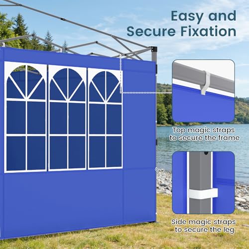 Raynesys Sidewall for 10x10 Canopy Tent, Waterproof Silver-Coated Fabric, UPF 50+ UV Protection, 3 Pack Canopy Wall 114''x72'', No Frame or Top Cover, Blue - color: Blue