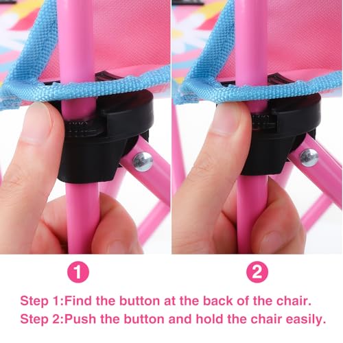 KABOER Kids Outdoor Folding Lawn and Camping Chair with Cup Holder and Carrying Bag, Children's Camping Chairs - color: Butterfly