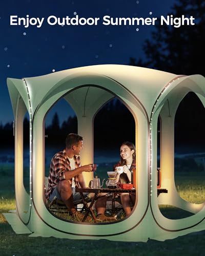Pop-Up Screen Tent 10x10 FT, Outdoor Screen House with Mesh Walls – Instant Tent Shelter for Camping, Patio, Beach, Sports – Rainproof, Windproof, Sunshade - Green - color: Green, size: 10x10 FT