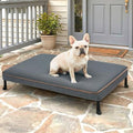 Veehoo Chew Proof Elevated Dog Bed, Indestructible Raised Dog Bed with Exclusive Cover, Washable Orthopedic Padded Pet Cot for Indoor & Outdoor, Medium Dog Bed 35" x 22", Dark Grey - size: Medium