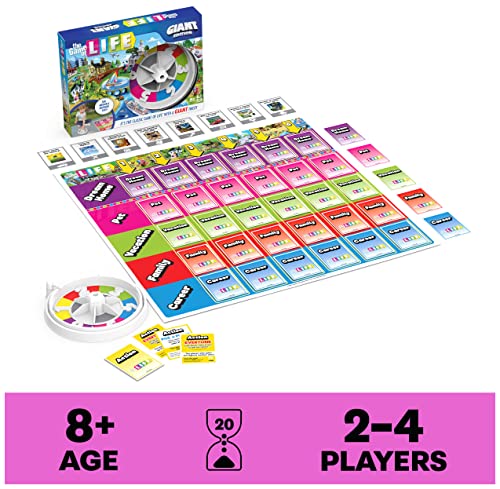 The Game of Life, Giant Edition Family Board Game Indoor/Outdoor Fun Game with Big Oversized Gameboard Cards Spinner, for Adults and Kids Ages 8 and up - style: The Game of Life