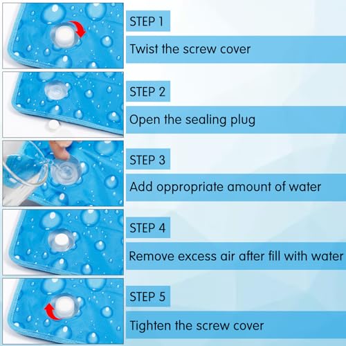 Dog Cooling Mat Water Injection Pet Cool Pads Dogs & Cats Pet Cooling Blanket for Outdoor Car Seats Beds (Blue, 24 * 18IN) - color: Blue, size: 24*18IN