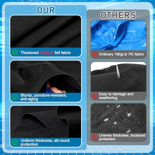 12 x20Ft Rectangular Pool Liner Pad for Above Ground Swimming Pools,250g/㎡ Heavy Duty Pool Ground Mat Under Pool Pad, Durable Pools Bottom Liner Protector to Prevent Puncture and Extend Liner Life - size: 20' x 12' (Rectangular)