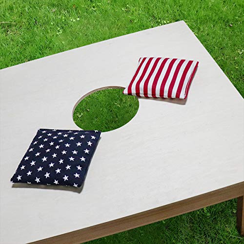 Nattork Cornhole Bags Set of 8 - Premium Corn Hole Bean Bags for Tossing - All Weather Resistant 8 Duck Cloth Double Stiched Corn Hole Bags and Tote Bags - Regulation Size - color: American Flag