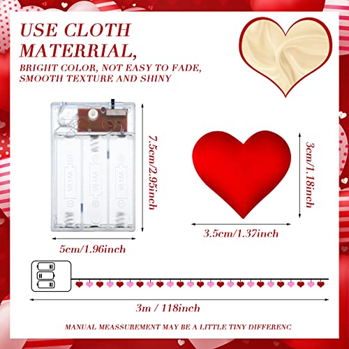 Zhanmai 2 Pcs Valentine Heart String Light Decor 10 ft 20 LEDs Heart Fairy Lights Battery Operated Room Valentines Decor for Indoor Outdoor Home Bedroom Wedding Anniversary Party - style: Valentine