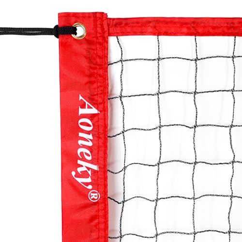 Aoneky 20ft Outdoor Replacement Badminton Net, Indoor Standard Regulation Badminton Court Netting Only, Red