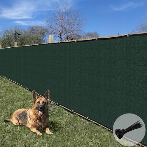 E&K Sunrise 5' x 12' Privacy Fence Screen with Grommets, Outdoor Windscreen Fence Covering Privacy Screen UV Blockage for Backyard Garden Patio, Zip Ties Included (Green) - color: Green, size: 0 5' x 12'