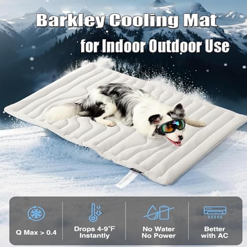 Cooling Mat, Dog Cooling Mat-4x More Effective, Gel-Free Self Washable Portable Pet Coolings Pad for Dogs & Cats Sleeping Mat, Keep for Pets (Beige,44 lbs or Less - Small or Medium Dog) - color: Beige, size: 44 lbs or less - Small or Medium Dog