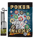 Breeze Decor Poker Night Garden Flag Set with Stand Interests Games Bunco Dice Bingo Hobbies Leisure Activity House Decoration Banner Small Yard Gift Double-Sided, Made in USA