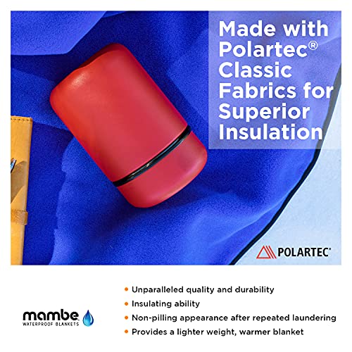 Mambe Extreme Weather Outdoor Blanket - Burgundy, Large - 100% Waterproof and Windproof, Soft Warm Polarfleece with Durable Nylon Shell, Use at Sporting Events, Camping, Picnics, Emergency. - color: Burgundy