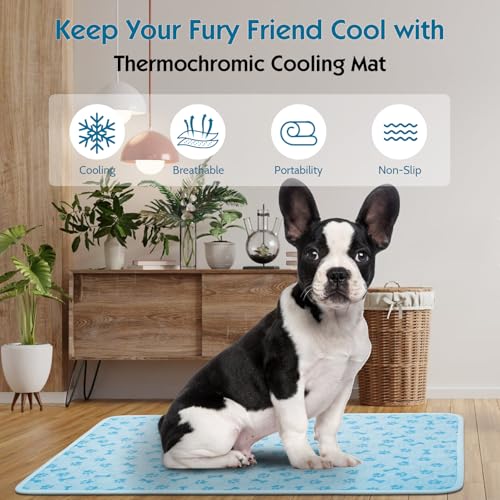 Dog Cooling Mat, Pet Cooling Mat for Dogs and Cats, Portable Summer Dog Cool Pad,Cool Bed for Pets, Premium Pet Cool Blanket for Summer - size: Medium