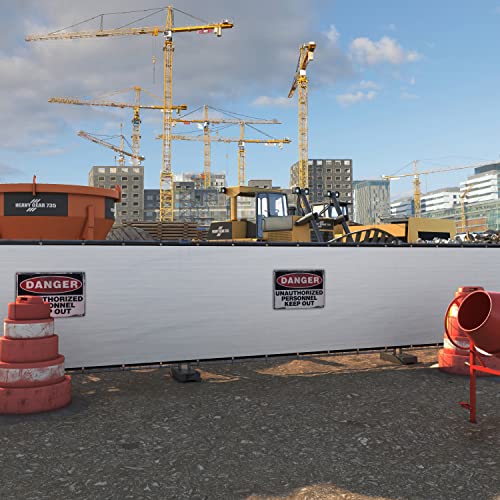 Amgo 4' x 12' White Fence Privacy Screen, Commercial Standard Heavy Duty Windscreen with Bindings & Grommets, 90% Blockage, Cable Zip Ties Included (We Make Custom Size) - color: White, size: 0 4' X 1 2'