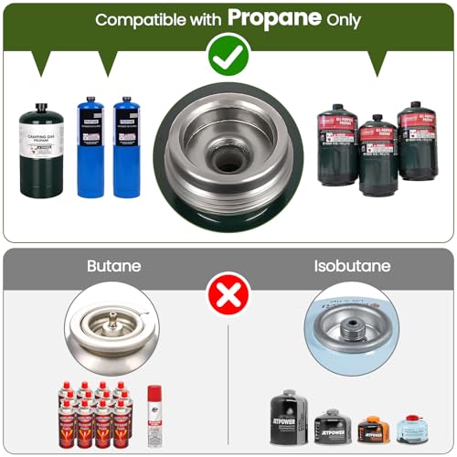 OGERY 2-Burner Foldable Camping Stove with Griddle (Textured & Smooth) and Carrying Bag, Portable Propane Camp Stove with 2 Adjustable Burners & Piezo Ignition, for Camping Tailgating Essentials Gear - color: Black