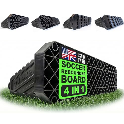 QuickPlay Replay Station 4-in-1 Soccer Rebounder Board - Portable Rebound Board for Backyard - Dual Surface, Dual Angle Soccer Passing Board for Passing & Reaction Skills - Soccer Training Equipment - style: Replay Station PLUS