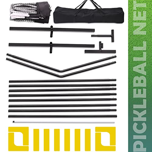 DULCE DOM Pickleball Net Portable Outdoor with Court Marking Kit, 22 FT Pickleball Nets USAPA Regulation Full Size, Pickle Ball Game Net System with Carrying Bag for Driveway Backyards
