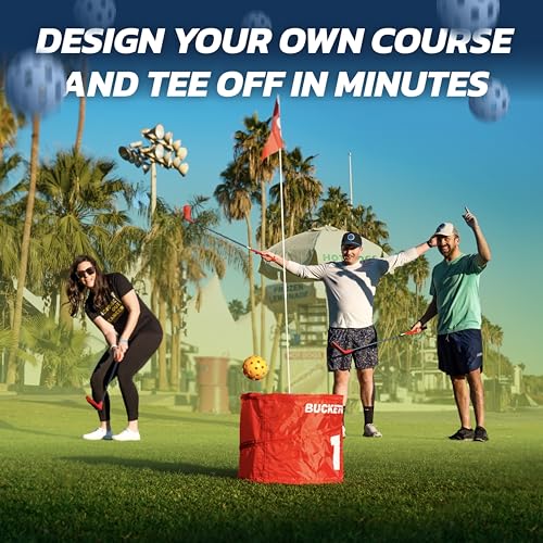 bucketgolf Game The Original Ultimate Backyard Lawn Golf Game for Family, Adults and Kids - Portable 6 Hole Golf Course Play Outdoor, Lawn, Park, Beach, Yard. - size: Without Clubs
