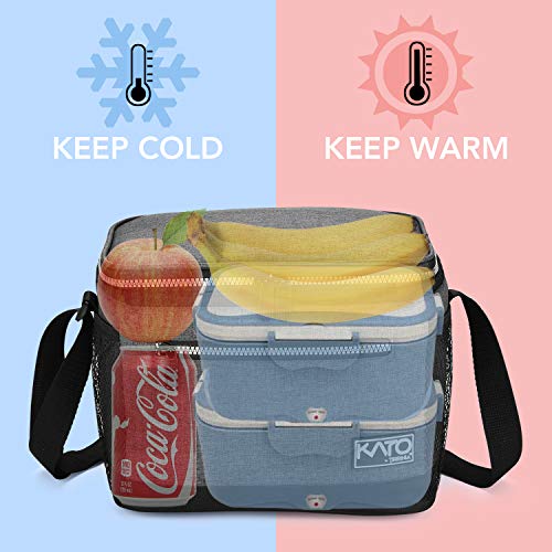 Tirrinia Insulated Lunch Box for Men/Women, Leakproof Lunch Bag for School Work, Large Lunch Tote Kids Boys Girls Student Back to School, Soft Cooler Office Picnic Beach Camping for Adults,Dark Grey - color: Ash Charcoal, size: Medium -7.8L