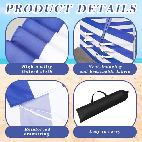 30 FT Beach Wind Blocker for 10x10 FT Beach Tent Wind Screen Fit Beachs Canopy Barrier Sunbathing Privacy Screen Fence with Carry Bag Outdoor Summer Vacation Sand Protection Travel Camping