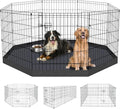 Pet Playpen Dog Pen Foldable Dog Exercise Fence 8 Panels 30 Inch Kennels Pet Playpen Options Ideal for Pet Medium Animals Outdoor Indoor (Playpen with Bottom Pad) - style: 24'' x 30'' with Bottom cover