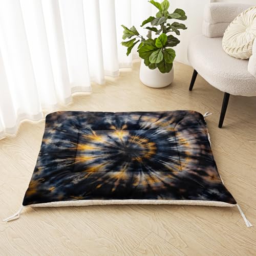 Nttopship Dog Cat Bed Mat Ultra Soft Fluffy Pet Bed Washable Fashion Dog Crate Beds Comfy Comfy Pet Sleeping Pad Suitable for Pet Raised Bed(30"x26",Tie-Dye) - color: Tie-Dye, size: Medium