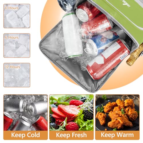 Cooler Backpack, 40 Cans Insulated Lunch Backpack Picnic Backpack for Men&Women, Durable Cooler Bag with 2 Leak Proof Compartments for Picnic, BBQ Camping, Lunch, Beach, Hiking, Green - color: Green