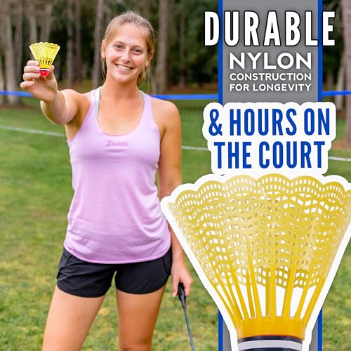 Franklin Sports Volleyball + Badminton Sets - Beach + Backyard Game Set - Volleyball, Pump, Badminton Rackets, Birdies, Net + Poles Included