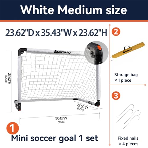 Small Soccer Goals for Kids, Foldable Mini Soccer Goal Set with Portable Soccer Net for Kids, Kid Soccer Goal for Indoor Outdoor Backyard Play, Soccer Toy Gift for Children - size: Elite White: 35.43×23.62×23.62 inch in goal
