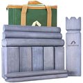 ApudArmis Kubb Yard Game Set, Viking Chess Outdoor Clash Toss Yard Game with Carrying Case - Rubber Wooden Backyard Lawn Games Set for Teenagers Adults Family - color: Gray