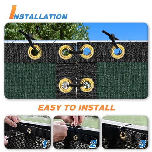 TANG 4' x 30' Privacy Fence Screen Green Shade Cloth with Grommets, Chain Link Fence Panels Outdoor Mesh Fabric Fencing, Balcony Windscreen Cover,Temporary Garden Fencing for Yard Deck Pool - color: Green, size: 0 4' x 30'