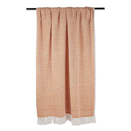 DII Woven Throw Collection 100% Cotton, Basketweave, 50x60, Pumpkin Spice - color: Pumpkin Spice, size: 50x60"