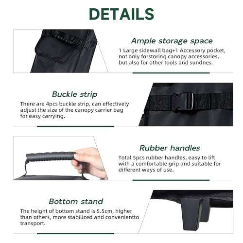 Canopy Portable Folding Bag for 10x10 Pop Up Canopy Tent, Heavy Duty Roller Bag Wheeled Bag, 10x10 FT - size: 10x15