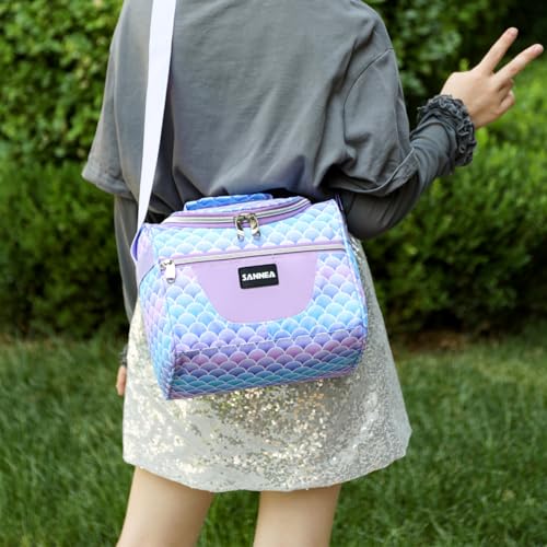 insulated Cooler Lunch Bag 1.85gal/7L Mermaid Theme Reusable Lunch Box Tote for work Picnic Camping Gym Travel - color: 7L Mermaid