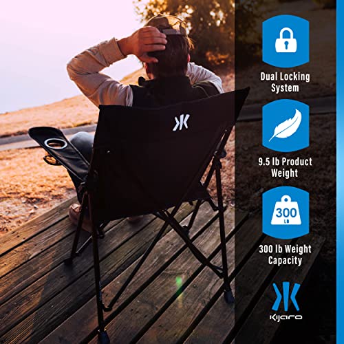 Kijaro Foldable Camping Chair, Vik Black, Polyester, Mesh, Steel, Portable, Durable, Unisex - color: Vik Black