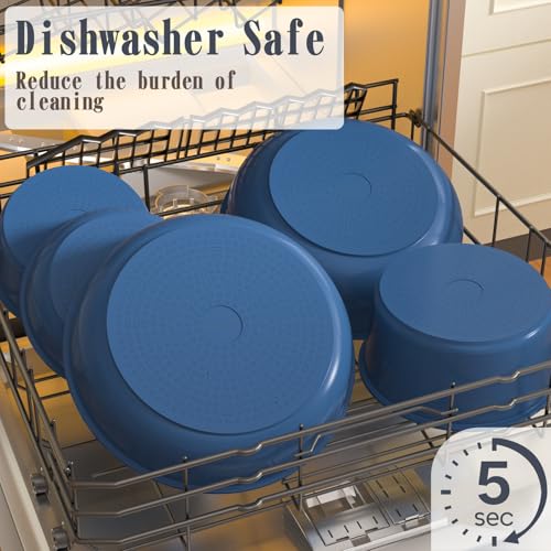 Umite Chef Pots and Pans Set Non Stick, 21 pcs Ceramic Cookware Set with Detachable Handles, Healthy Induction Cookware Oven Safe RV Kitchen Cooking Set with Utensils, PFAS PFOA & PTFE Free, Navy - color: Navy