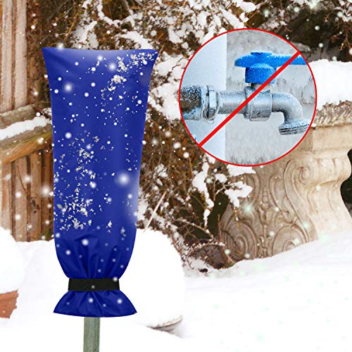 Frienda Outdoor Faucet Cover for Winter Freeze Protection 25'' x 10'' Winter Outside Large Backflow Preventer Insulation Spigot Hose Bib Cover for Garden Lawn Faucet Yard Hydrant(Blue,2 Pieces) - color: Royal Blue