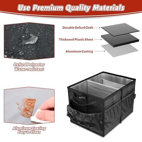 Lorbro Grill Caddy, BBQ Caddy with Paper Towel Holder, Utensil Caddy with Condiment Pocket, Collapsible Picnic Basket Camping Gear Must Haves for Outdoor, Gift, Grilling Tool, Barbecue, RV, Black - style: Black