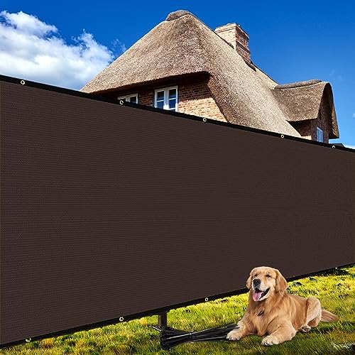 Shade&Beyond 6' X 25' Fence Privacy Screen Heavy Duty 170 GSM Fencing Mesh Shade Net Cover for Wall Garden Yard Backyard Indoor Outdoor Home Decoration, Brown - color: Brown, size: 0 6' x 2 5'