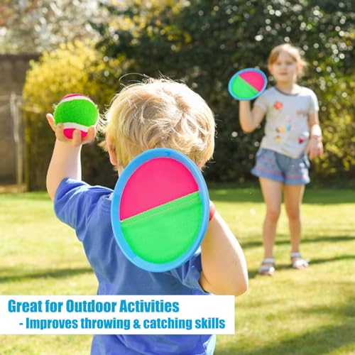 Ayeboovi Toss and Catch Ball Game Outdoor Beach Pool Kids Toys Outside Lawn Yard Games for 3 4 5 6 7 8 9 10 11 12 Year Old Girls Boys Toys Birthday Gift Easter Basket Stuffers (2 Paddles 2 Balls) - style: 2 Paddles 2 Balls