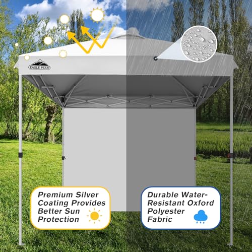 EAGLE PEAK Commercial Canopy 8x8 Pop Up Canopy Tent with 1 Sidewall, Easy Setup Heavy Duty Instant Event Shelter for Vendors & Markets, Outdoor Sun Shade, White - color: White, size: 8x8