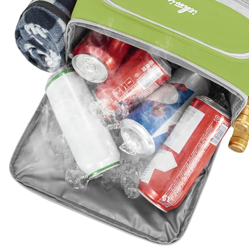 Cooler Backpack, 40 Cans Insulated Lunch Backpack Picnic Backpack for Men&Women, Durable Cooler Bag with 2 Leak Proof Compartments for Picnic, BBQ Camping, Lunch, Beach, Hiking, Green - color: Green