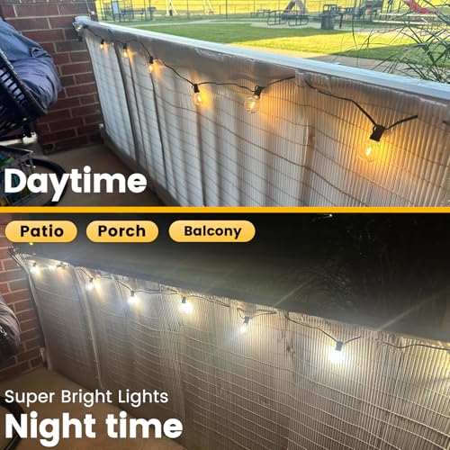 10FT Outdoor String Lights - LED Patio Lights Waterproof G40 Plastic Globe Bulbs, Connectable Shatterproof Hanging Outdoor Lights for Indoor Backyard Yard Gazebo Porch Party Decor - color: G40-Globe Bulb, size: 10FT Plug-in Version
