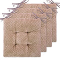WONDER MIRACLE 4 Pack Seat Cushion/Chair Cushion Pads for Dining Chairs, Office Chair, Car, Floor, Outdoor, Patio，Machine Wash & Dryer Friendly (F&F 16"×16", Coffee) - color: Coffee, style: F&F 16"×16"