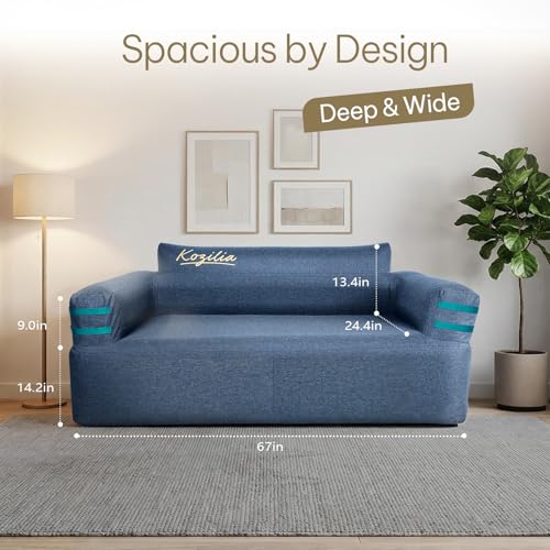 Portable Inflatable Sofa with Built-in Pump - Quick Inflation Comfortable and Durable Blow Up Loveseat for Indoor & Outdoor, Living Room, Camping, Apartment, Dorm