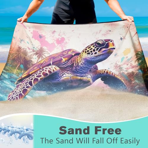 Giant Turtle Beach Towel Oversized 36" x 72", Thin Lightweight Sand Free Quick Dry Microfiber Towel for Swimming Pool Cruise Camping Travel - color: Color_33