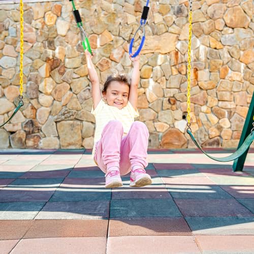PELLOR Hanging Ninja Rings, Fitness Gymnastic Rings Backyard Playground Training Equipment Play Set for Kids Adult, Ninja Warrior Obstacle Course Accessories - color: 5 Color